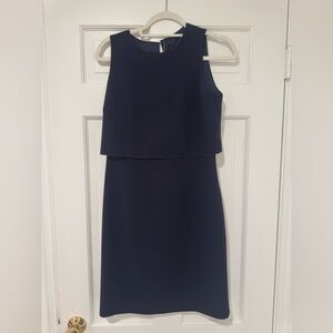 Elie Tahari Navy Blue Sleeveless Layered Peplum Sheath Dress Size - size medium